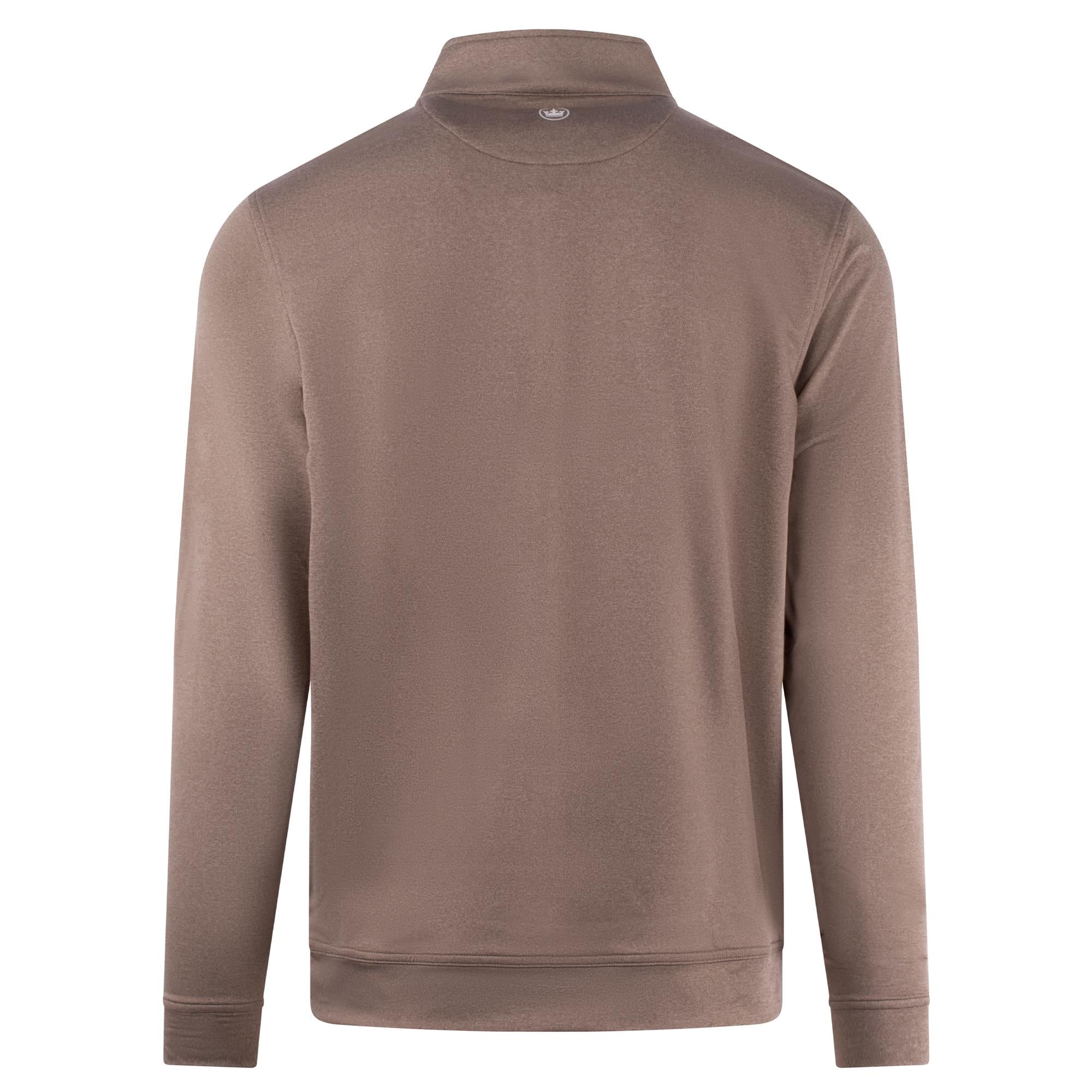 Peter Millar Perth Melange Performance Quarter Zip Mens Golf Poplar Brown